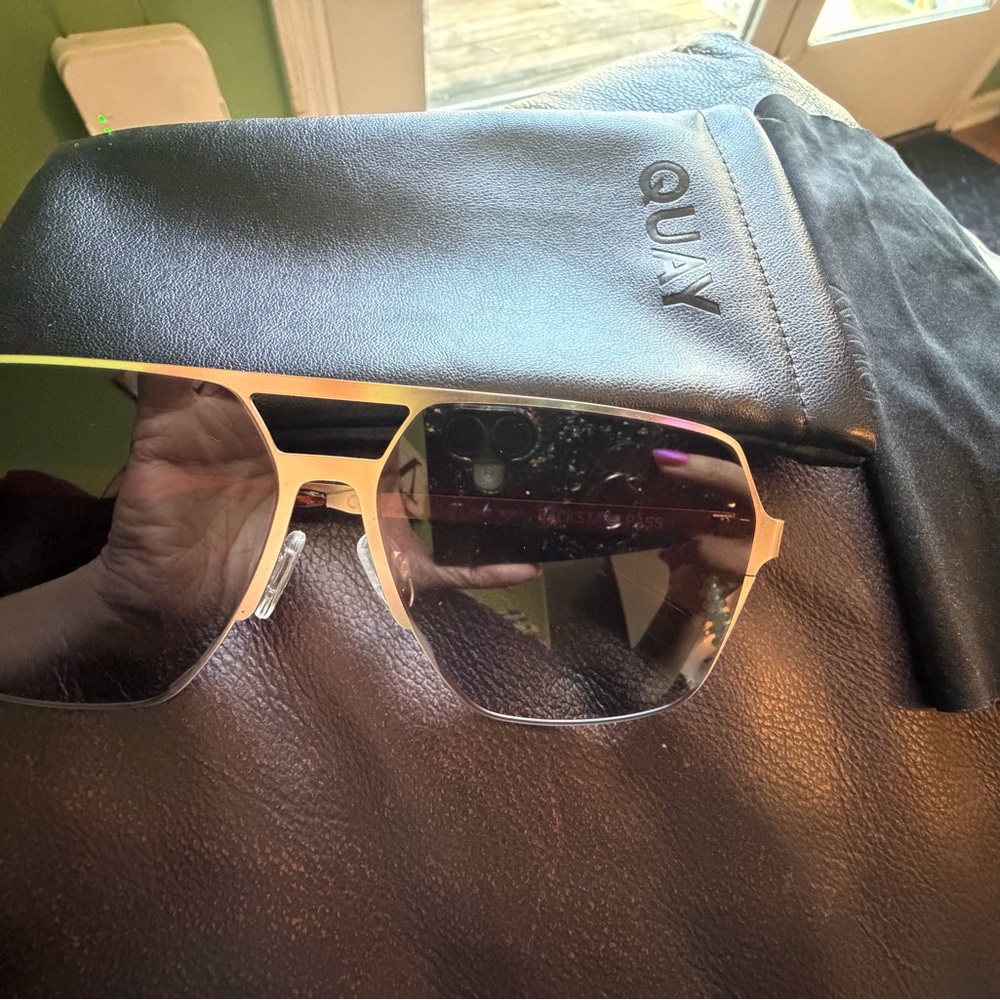 Quay Gold Sunglasses with Case